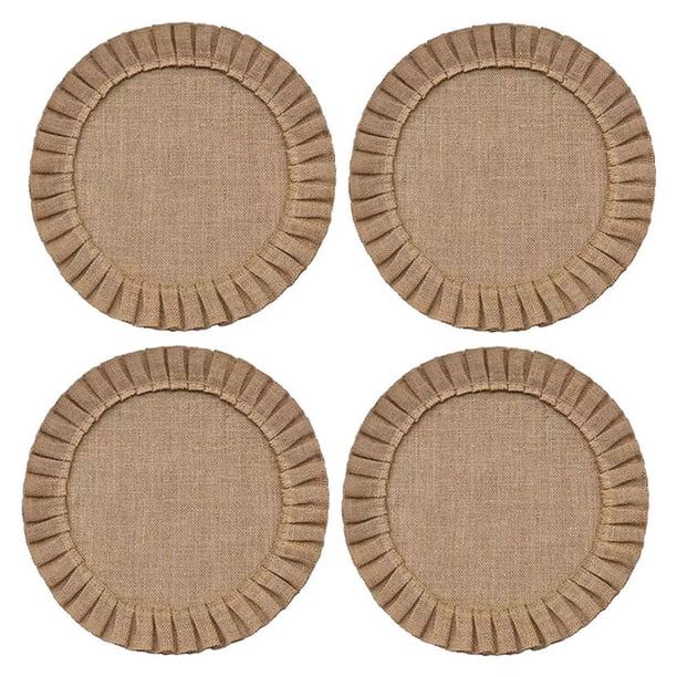 Almohadilla para cubiertos de 4 Uds. mantel redondo grueso para mesa accesorios de cocina de yute reutilizables