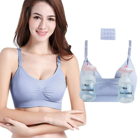 

1PC Pregnant Women s Plain Color Hands Free Pumping Bras Maternity Nursing Bras Intimates