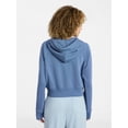 thumbnail image 5 of Athletic Works Women's Mineral Wash French Terry Cropped Zip Hoodie, Size XS-XXXL, 5 of 7