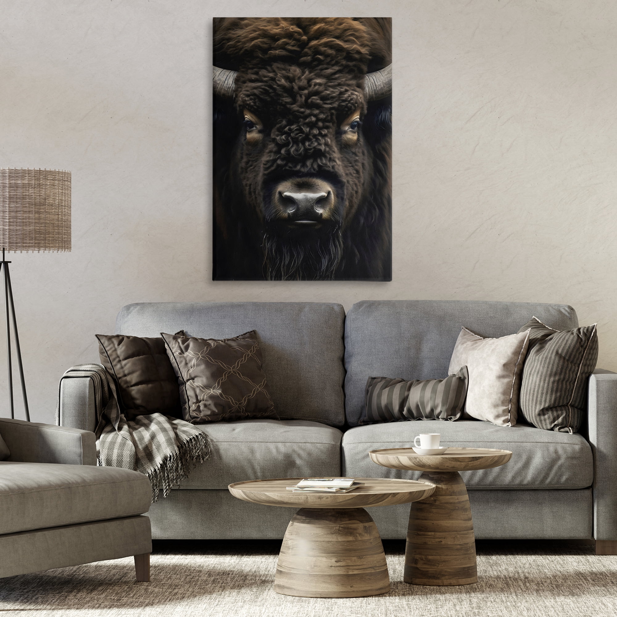 Stupell Industries Bison Portrait Close Up Canvas Wall Art, design by Creative Studio