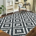 thumbnail image 2 of ZACOO 9' x 12' Large Area Rug for Living Room Bedroom Machine Washable Area Rug Soft Foldable Accent Rug Modern Rug Black, 2 of 9