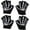 Black2, variant on Krdevn Kids Luminous Skeleton Half Finger Knit Gloves Stretch Ribbed Cuff Halloween Gaming Cycling Thermal Fingerless Mittens Size:One Size