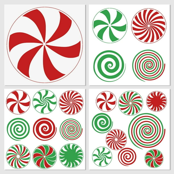 Template Stencil Clothmile Christmas Candy, 4 unidades, 30 x 30 cm