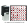 thumbnail image 3 of Printtoo Personalized Food Theme Icons Rubber Stamp Self Inking Stamper 24 mm-Blue, 3 of 7