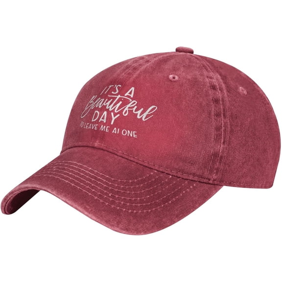 Its A Beautiful Day to Leave Me Alone Slogan Cowboy Hats Unisex Adjustable Baseball Caps Red