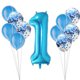 thumbnail image 1 of Billuyoard 11 Uds. Globos de confeti de látex de ágata para niño y niña, decoración para fiesta de 1er cumpleaños, globos de aluminio Kits de decoración para fiestas ágata azul+confeti azul, 1 of 5