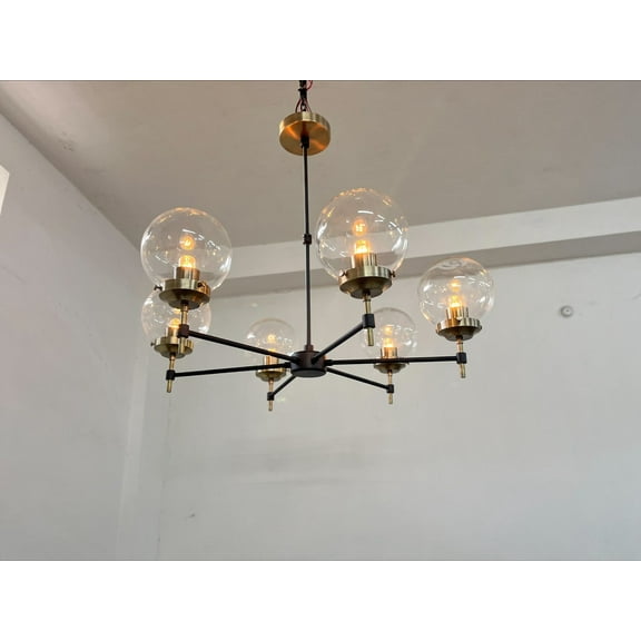 Mid Century 6 Glass Globe Ceiling Light Sputnik Chandelier Modern Stilnovo Mid Century Pendant Lights