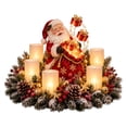 thumbnail image 2 of Christmas Lighted Glowing Centerpiece, Soft Flameless LED Glow Rustic Wooden Decor, Indoor Table Mantel Holiday Decoration for Dining Room Entryway Xmas Gift, 2 of 3
