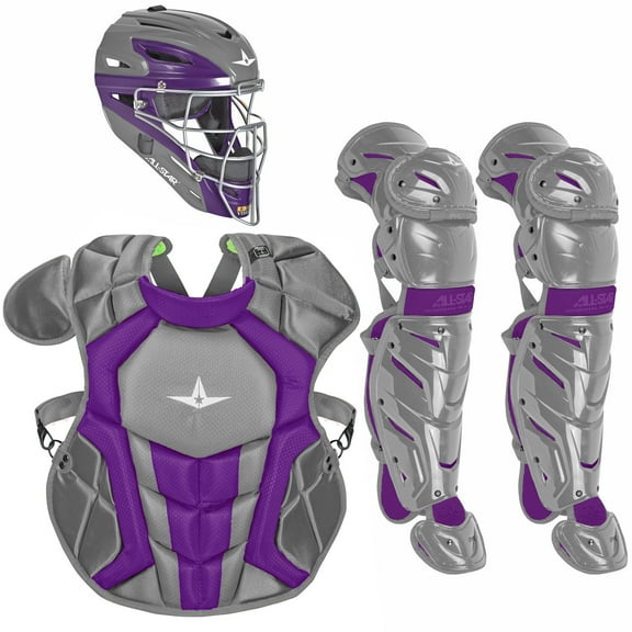 All Star Youth System7 Axis Elite Travel Team Catcher's Set Grey/Purple