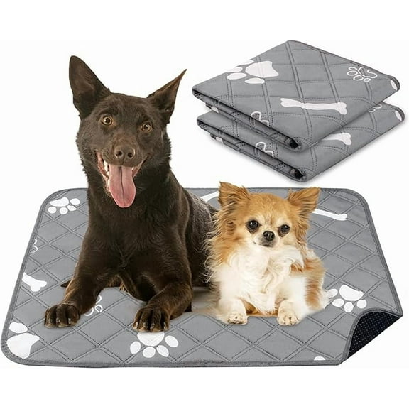 Washable Pee Pads for Dogs, 18'' x 24" Reusable Puppy Pads with Super Absorbent for Pet Training, Housebreaking and Incontinence, 2 Pack Puppy Potty Pads with Waterproof Bottom