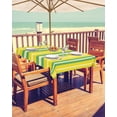 thumbnail image 2 of Outdoor Tablecloth Yellow Stripe Rectangle Patio Tablecloths 60x84, Waterproof Outside Table Cloths with Umbrella Hole and Zipper, Geometric Pattern Summer Table Cover for Outdoor Tables Garden, 2 of 6