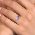 thumbnail image 4 of Gem Stone King 925 Sterling Silver White Moissanite and Blue Tanzanite Engagement Ring for Women | 1.10 Cttw | Round 5MM | Gemstone Birthstone | Size 8, 4 of 7