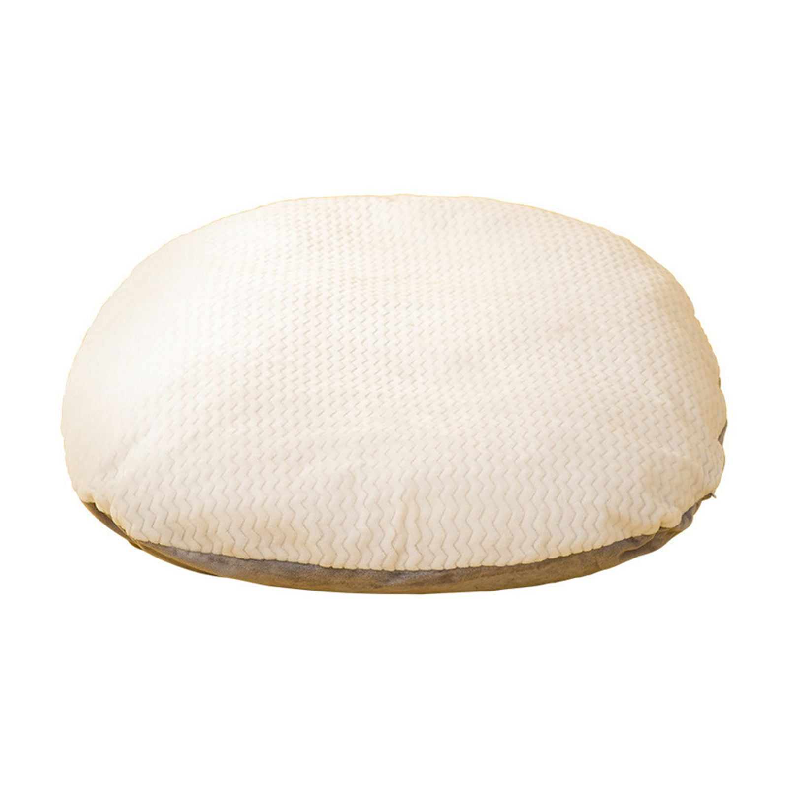 Round Orthopedic Dog Bed Mat, 22.05x18.11x3.54in Detachable Washable Plush Pet Cushion with Non-Slip Bottom, All Season Warm Dog Kennel Mat for Medium Dogs & Cats