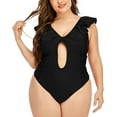 thumbnail image 2 of Mujer Tallas grandes Casual Soild Traje de baño Bikini Ropa de playa Traje de baño Fridja nalpqowj23846, 2 of 5