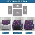 thumbnail image 6 of HELLHERO Dog Paw Print Couch Cover for Reclining Couch 1 Cushion Reclining Sofa Cover for Lazyboy Anti-Dust Non Slip Recliner Slipcovers, Purple, 6 of 8