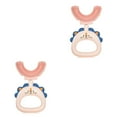 thumbnail image 1 of Cepillo de mano Inteprter silicona en forma de U para niños 2piezas Rosa, 1 of 6