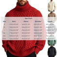 thumbnail image 3 of Fanshiluo Men's Turtleneck Cable Knit Sweater, Long Sleeve Pullover Knit Top,Size L,Big and Tall Men, 3 of 9