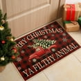 thumbnail image 2 of Christmas Door Mat, Buffalo Plaid Red Truck Tree Welcome Mat, Christmas Winter Doormats Front Door Mat Outdoor Indoor Entrance Rug Floor Mat Non Slip Absorbent Resist Dirt Carpet 17x30Inch, 2 of 6