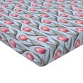 thumbnail image 4 of Ambesonne Tulips Fitted Sheet, Vintage Symmetric Flowers, King Size, Dimgray Pastel Pink, 4 of 5