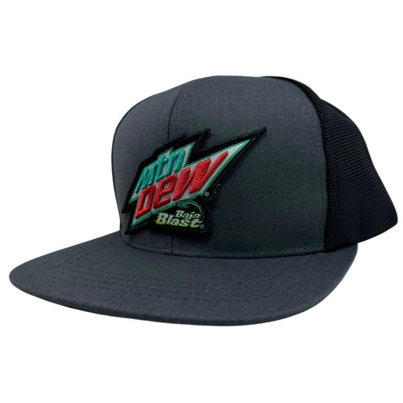 Mountain Dew Baja Blast Soda Men's Trucker Hat 3D Embroidered Logo Flat Bill Cap