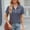 Blue1, variant on Shirts for Women Zipper Lapel Collar V Neck Short Sleeve Blouse Rayon Polyester Spandex Stretchy Loose Fit Top for Business Work Casual L Size Spring Summer Womens Tops