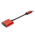 thumbnail image 3 of Adaptateur d'Écouteurs 2 en 1 Type C vers Port 3,5 mm Port de Chargement Mini Portable Convertisseur d'Écouteurs Rouge, 3 of 14