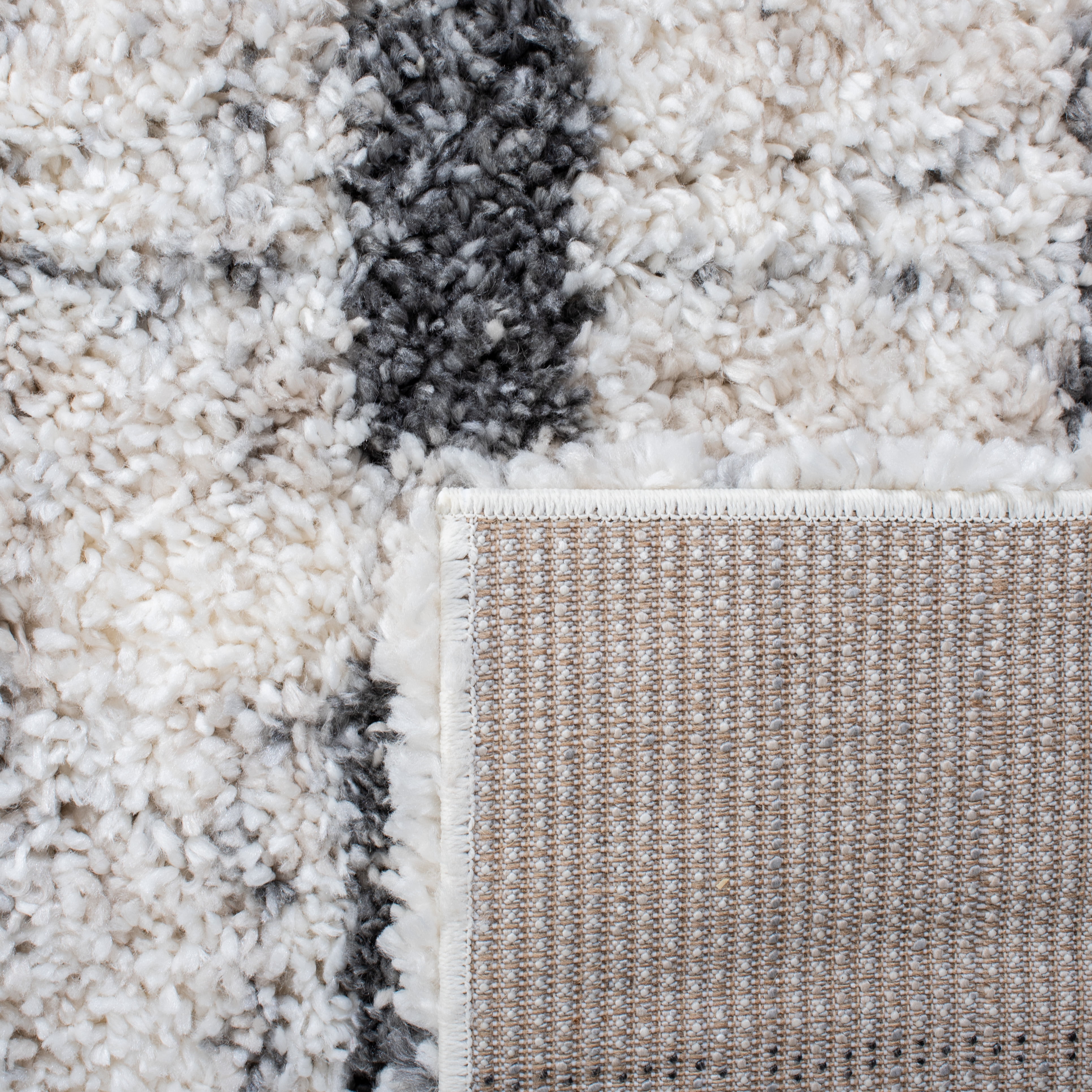 Safavieh  Fontana Shag Fritz Modern Abstract 2-inch Thick Rug 9' x 12' 9' x 12', 8' Round Shag, Indoor Rectangle
