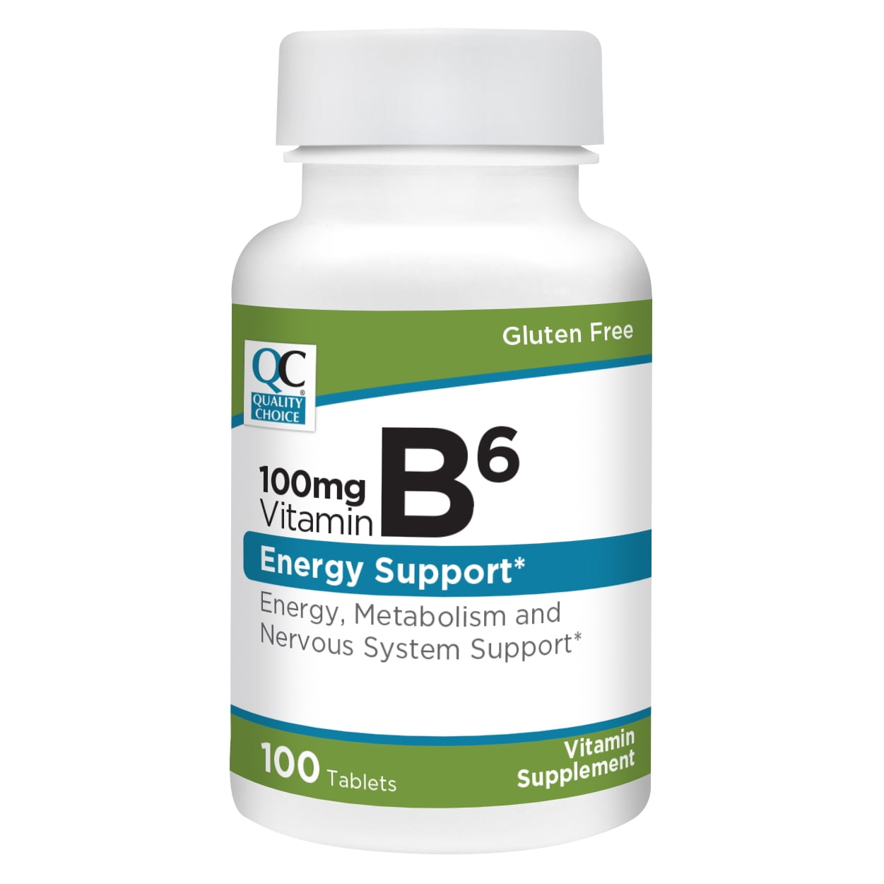 Quality Choice 100mg Vitamin B6 Energy Support Tablets, 100 Count