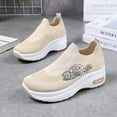 thumbnail image 7 of ibiyuan Orthopedic Dress Sneakers Women Knit Upper Embroidery Walking Shoes with Wide Width Arch Support Non- Sole Womens Platform Sneakers Casual Hands-Free Mary Jane Shoes Women Sports Shoes, 7 of 7