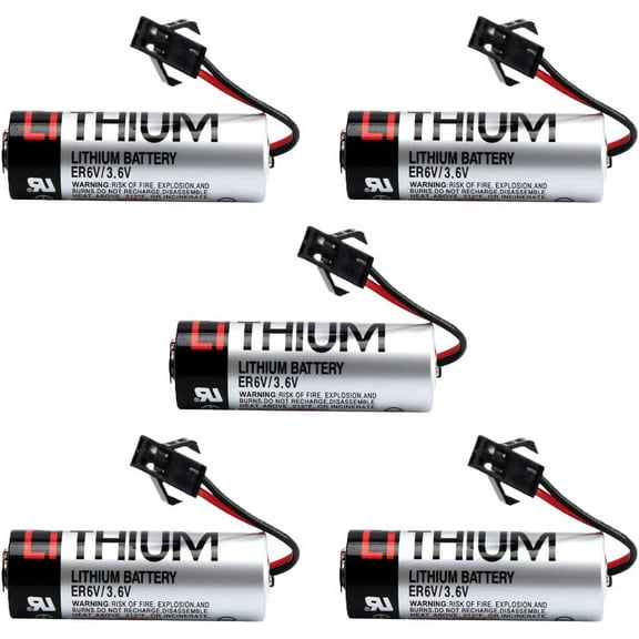 5-Pack ER6V-OTC 3.6V 2000mAh Battery for OTC Robot CNC Machine Tools Battery with Plug