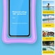 thumbnail image 5 of Funda Impermeable IPX8 para Teléfono Celular Flotante con Cordón Ajustable, Bolsa Seca de TPU para Pantalla Táctil y Cuero para Nadar, Bucear, Aguas Termales, Apta para Teléfonos de hasta 7.5", Negra, 5 of 6