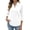 White, variant on Iaqnaocc Women's Tops, Tees & Blouses Dressy Casual 3/4 Length Sleeve Polo Shirt Solid Color Business Work V Neck Collared Blouses Trendy Summer Clothes With Pocket Black XL