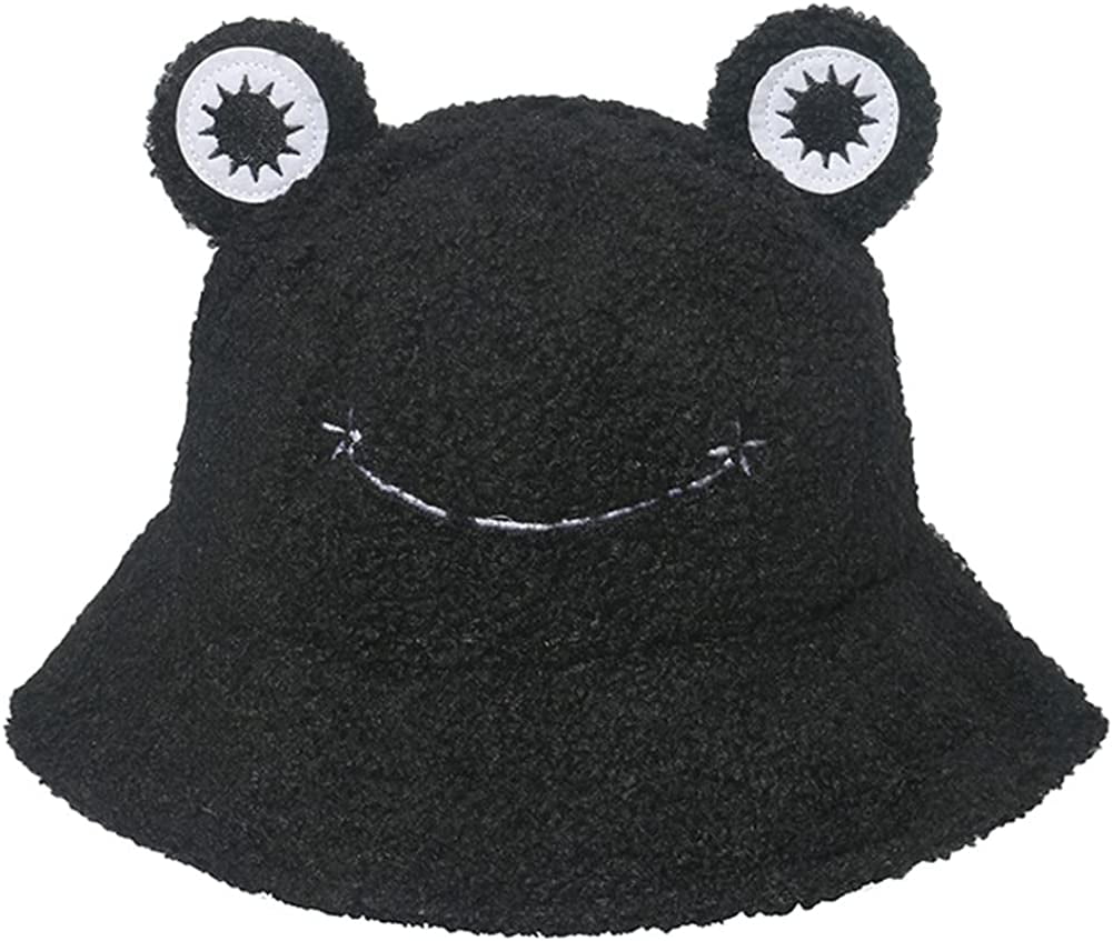 Whaline Plush Frog Hat Cute Winter Green Packable Bucket Hat Keep Warm  Funny Animal Hat Fisherman Hat for Christmas Adults Women Men Outdoor  Indoor