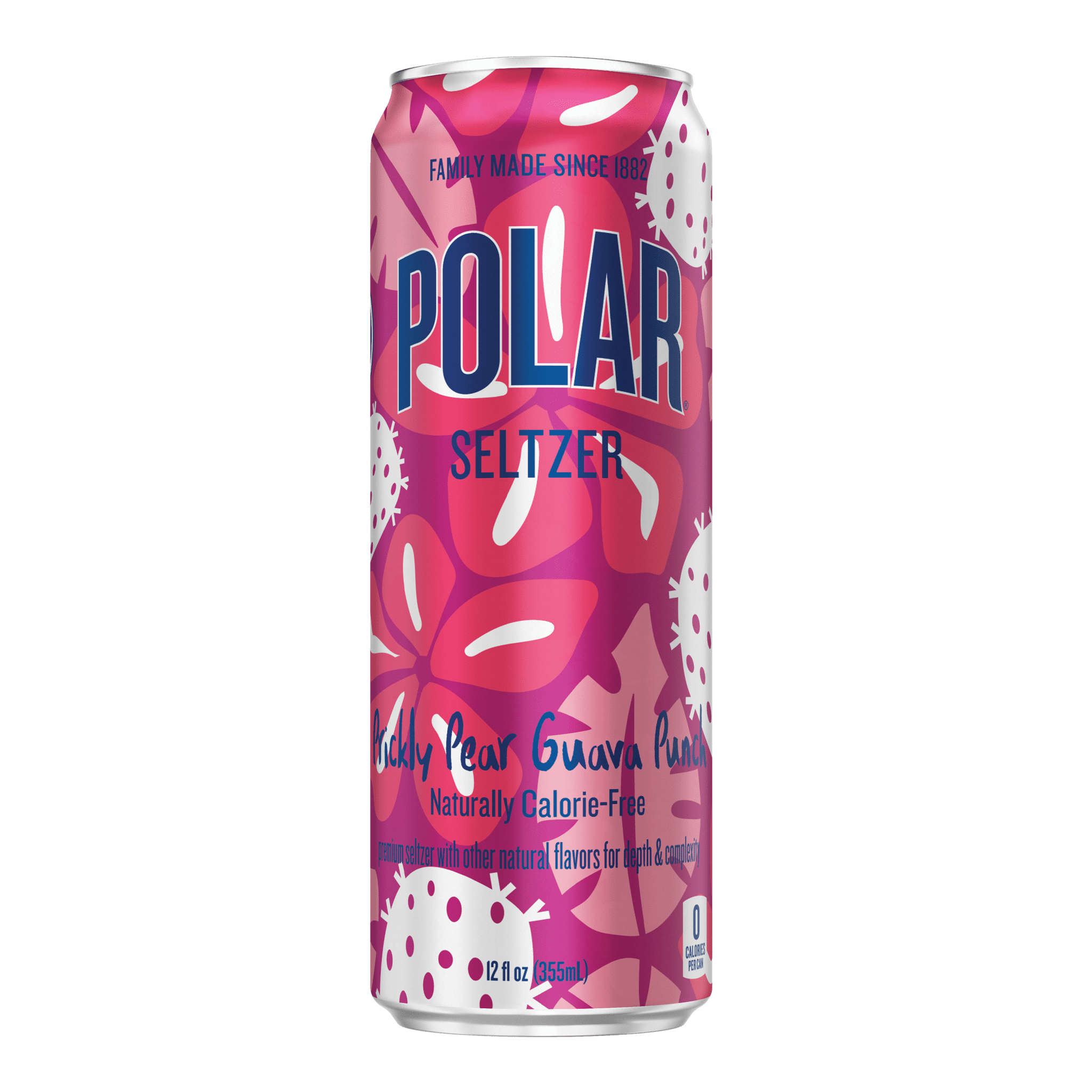 Polar Zero Calorie Prickly Pear Guava Punch Sparkling Seltzer Water, 12 fl oz, 6 Pack Cans