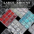 thumbnail image 2 of 12 Grids Special-Shaped Nails Rhinestones Mix Styles Nails Charm Flatback Rhinestones Crystals Flat Back Stones Charm, 2 of 9