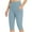 Light Blue, variant on Tnhcen Women's Summer Solid Color Yoga Capri Pants High-Waisted Elastic with Pockets Decorative Buttons Gabardine Workout Athletic Wear S-2XL Multiple Colors Available