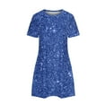 thumbnail image 5 of ZZwxWA Sparkly Glitter Dress, Sequin Summer Dress Short Flowy Tiered Tunic Dress for Women Party Club Night Short Sleeve Round Neck Sundress, 5 of 6