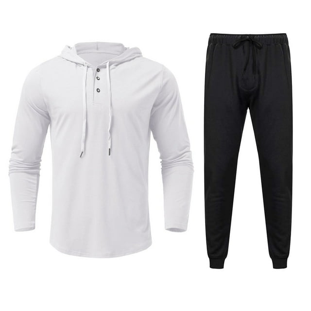 Ensemble de Chandail en Molleton à Manches Longues Léger pour Hommes, Absorption de la Sueur, Couleur Unie