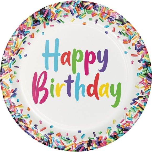 Plate 9" 8CT Sprinkles, Paper Plates Sprinkles 8 Ct