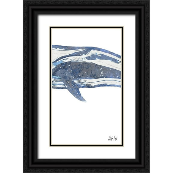 Fay, Mela 10x14 Black Ornate Wood Framed with Double Matting Museum Art Print Titled - Whale II