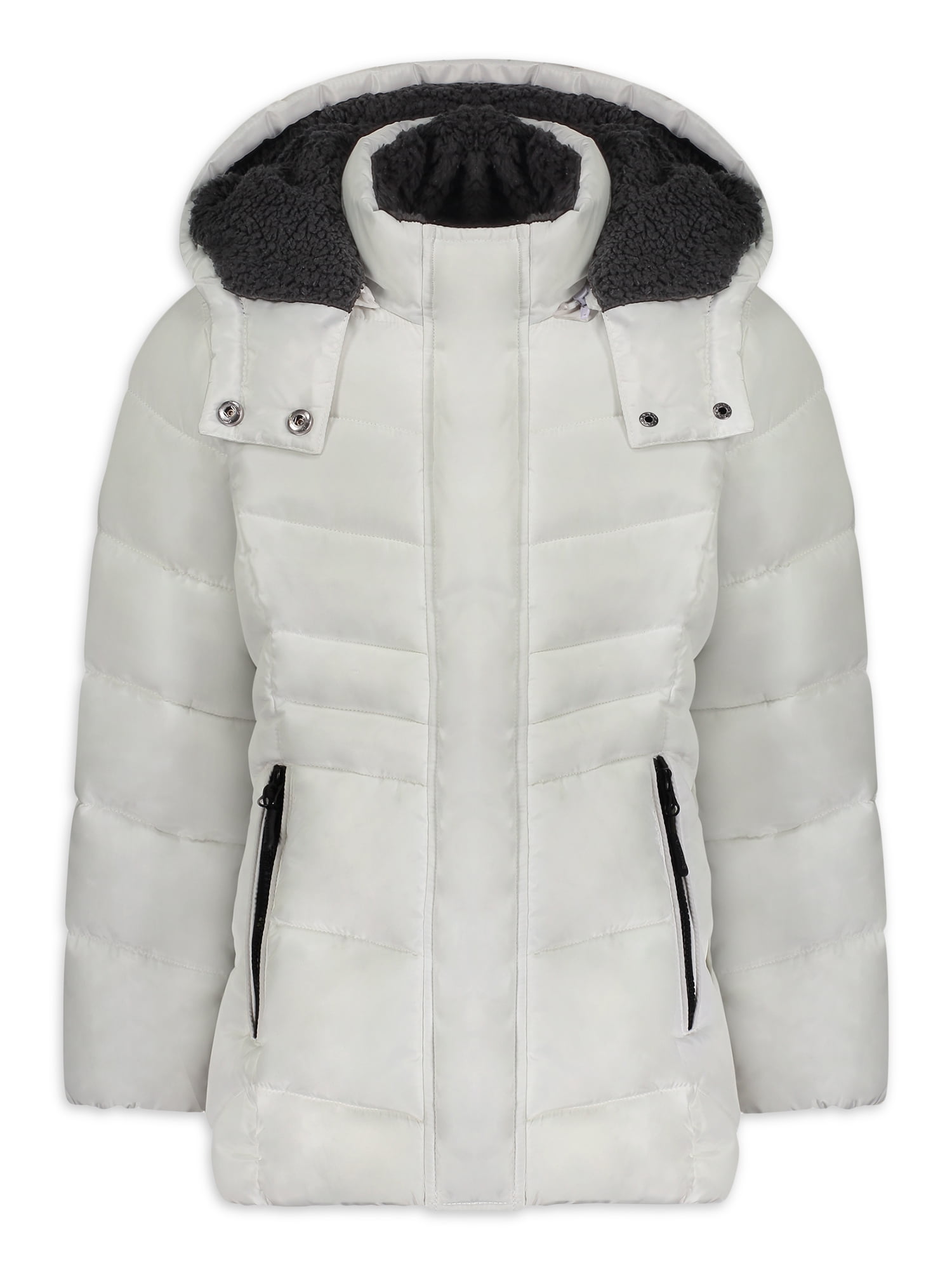 Kids Girls Boys Winter Hooded Coat Padded Warm Faux Fur Trim Hoodie Puffer Down Jack Outwear