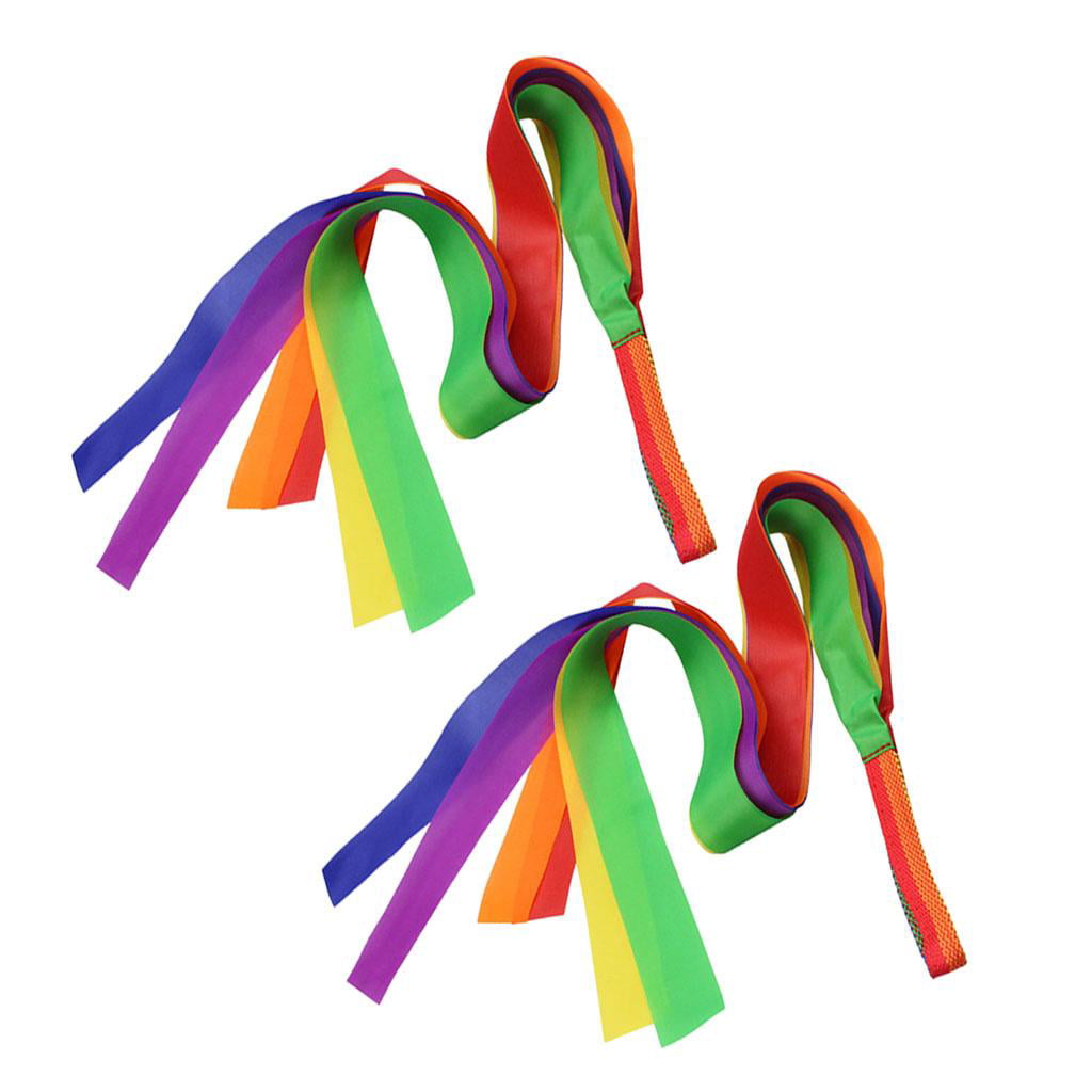 12Pack New Hand Held Dance Rainbow Ribbon Rhythm Ribbon Toys for Children 