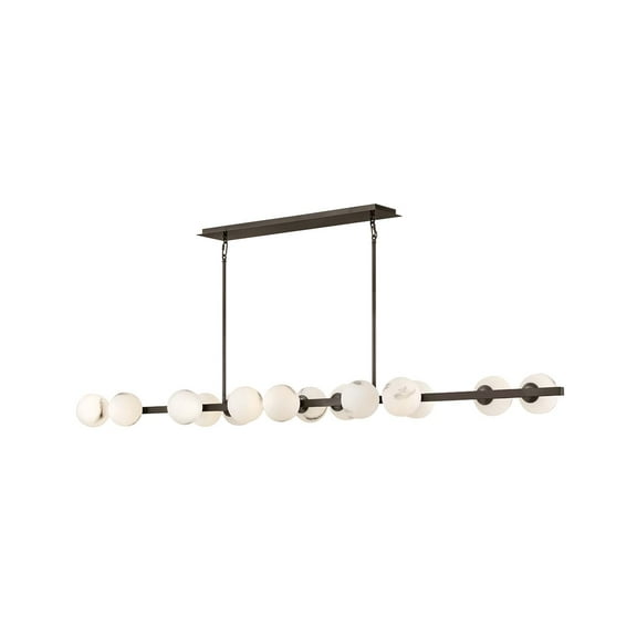 Fredrick Ramond Fr41909 Selene 14 Light 74" Wide Linear Chandelier - Black