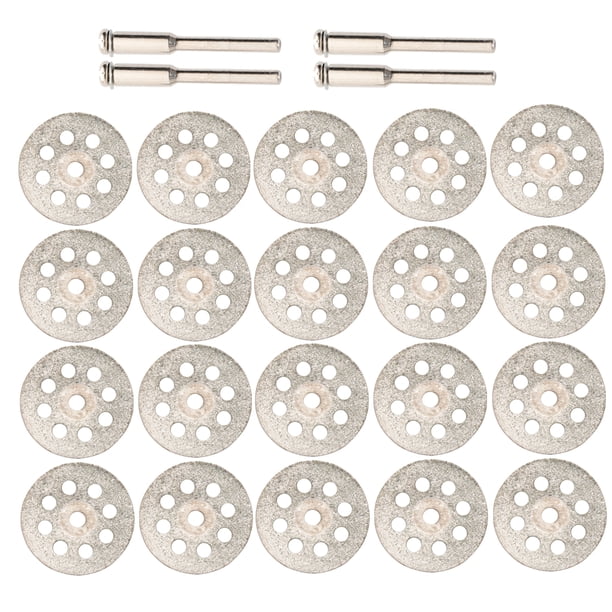 Discos de corte de diamante de 20 piezas, discos de corte rotativos con 4 mandriles (22 mm)