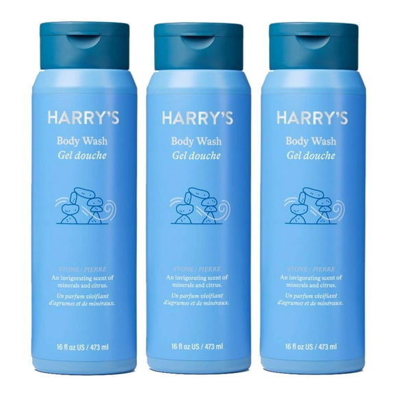 Harry's Gel Douche pour Hommes - Gel Douche pour Hommes - Sans Sulfates et Sans Parabènes - Revitalisant, Désodorisant et Nettoyage en Profondeur - Fraîcheur Toute la Journée - Parfum Stone - 16 oz - Lot de 3