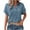 Navy, variant on Ltctricy Summer Tops for Women Trendy Short Sleeve Half Button V Neck Collared Pleated T-Shirts Casual Loose Tunic Blouses