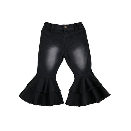 

Nituyy Baby Girls Denim Jeans Flare Pants Ripped Trousers