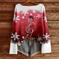 thumbnail image 5 of Arlun Plus Size Christmas Knit Sweaters for Women Red Glass Elk Reindeer Snowman Print Xmas Pullovers Tops Trendy Soft Comfort Long Sleeve Round Neck Cute Sweater Red M, 5 of 5