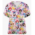 thumbnail image 2 of Camiseta de uniforme de enfermera con cuello en V para mujer, blusa de moda coreana de Disney para mujer, camiseta de bolsillo 2023 para mujer Yk2, 2 of 4
