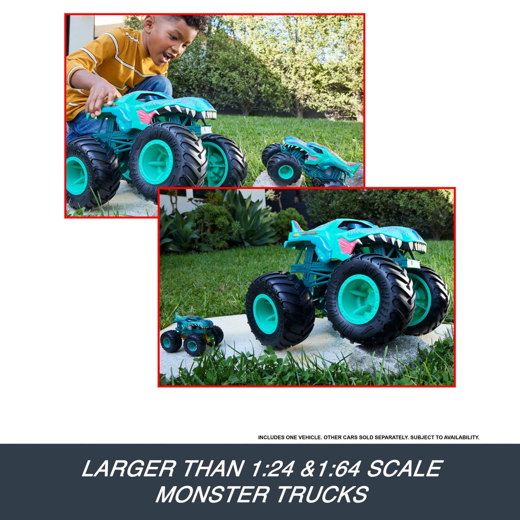 Hot Wheels Monster Trucks Colossal Mega-Wrex Toy Truck, Large-Scale Vehicle with Big Wheels
